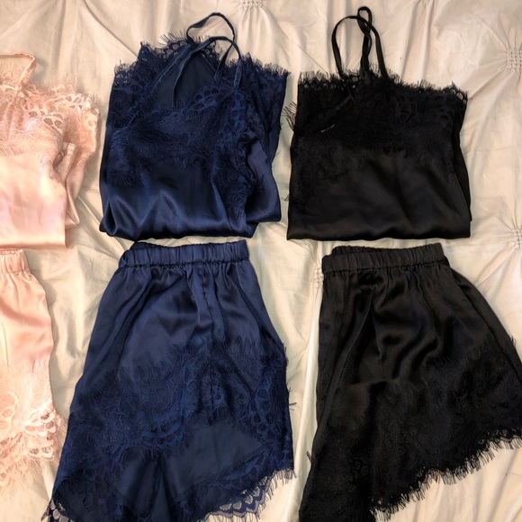 3 Sets BooHoo Eyelash Lace Trim Cami & Short Sz 6 - Picture 2 of 12